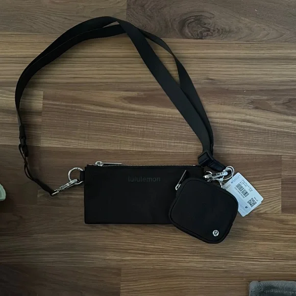 lululemon athletica Black dual pouch sling bag - Picture 1 of 2